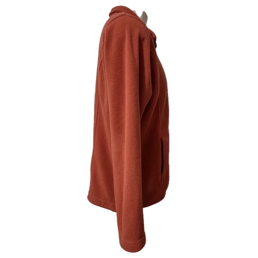 Cabelas Fleece Jacket 2XL Mens Gorp Cabin Core Orange Full Zip Mock Neck Coat